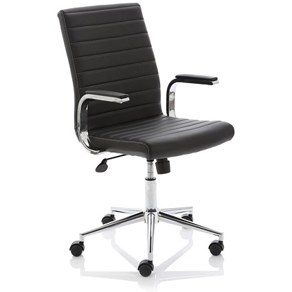 Ezra Executive Chair, Fixed Height Arms, Black