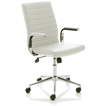 Ezra Chair, Fixed Height Arms, White