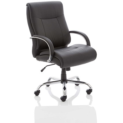 Heavy Duty Leather Chair - Black