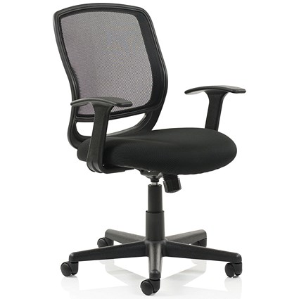 Mave Mesh Task Operator Chair, Fixed Height Arms, Black