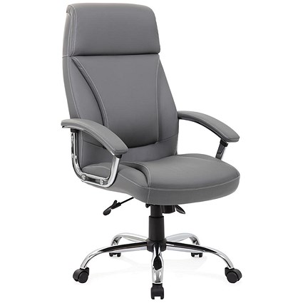 Penza Executive Chair, Fixed Arms, Grey