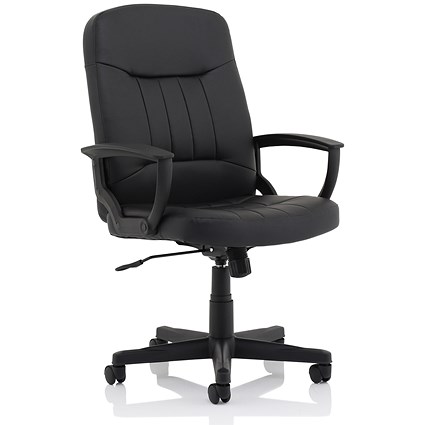County Leather High Back Managers Chair - Black