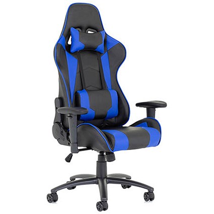 Ascari Racing Blue and Black Leather Chair