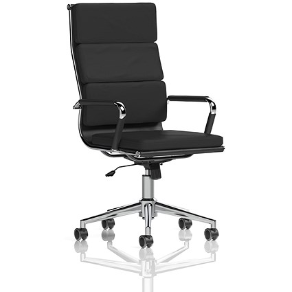Hawkes Executive Chair, Fixed Height Arms, Black