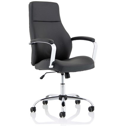 Ohio High Back Leather Chair, Black