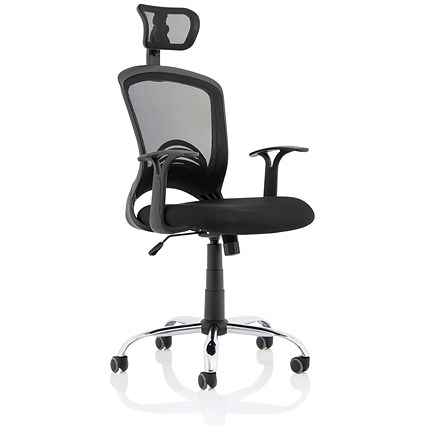 Zion Medium Back Mesh Chair - Black