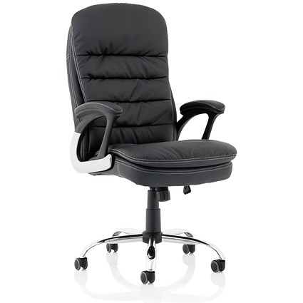 Ontario Executive Chair, Fixed Height Arms, Black