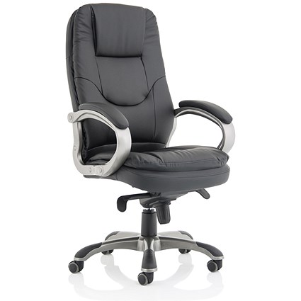 Oscar Black Executive Chair, Fixed Height Arms, Black