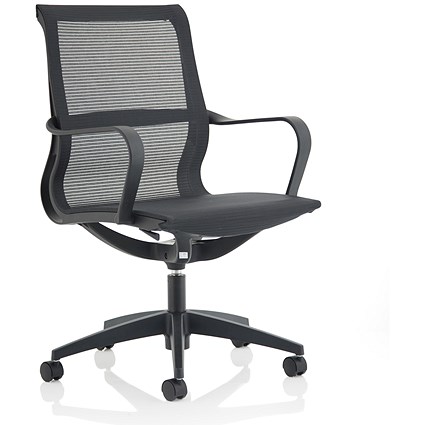 Lula Mesh Executive Chair, Fixed Height Arms, Black