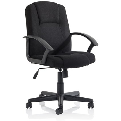 Bella Executive Managers Chair, Fixed Height Arms, Black