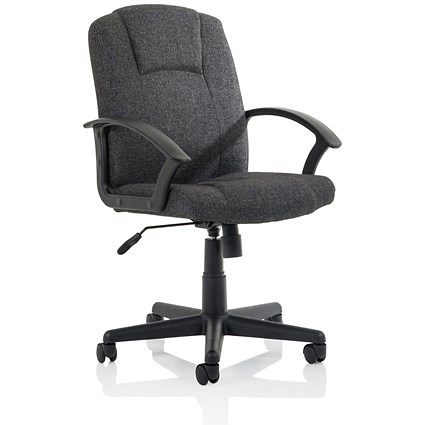 Bella Executive Managers Chair, Fixed Height Arms, Charcoal