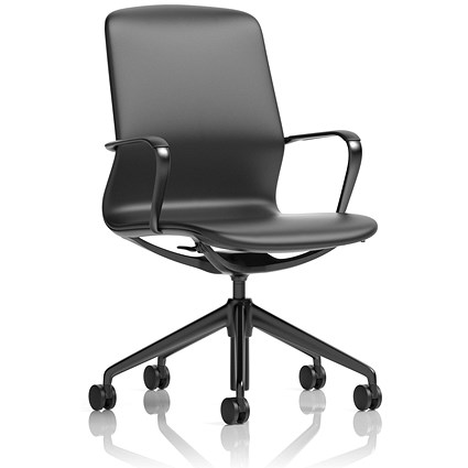 Lucia Executive Chair, Fixed Height Arms, Black