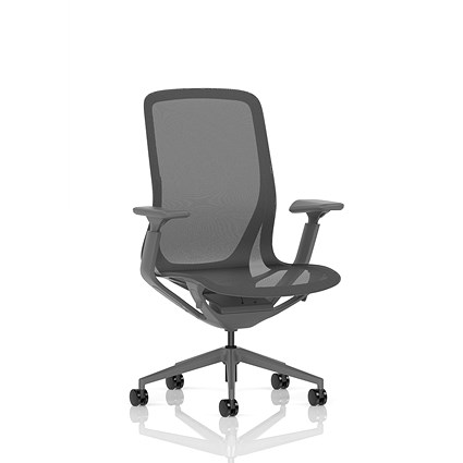 Lumo Executive Mesh Chair, Height Adjustable Arms, Shadow Grey