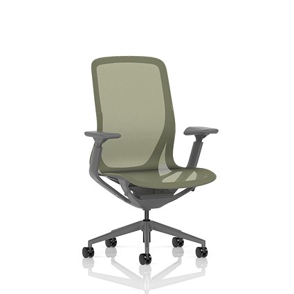 Lumo Executive Mesh Chair, Height Adjustable Arms, Verge Green