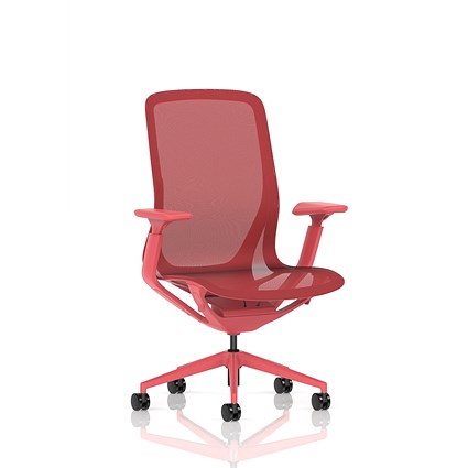 Lumo Executive Mesh Chair, Height Adjustable Arms, Volt Red