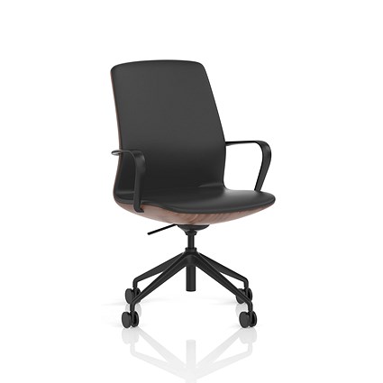 Mara Black PU Wood Shell Executive Office Chair