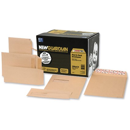 New Guardian Envelopes Heavyweight Pocket Press Seal Manilla 229x102mm [Pack 500]