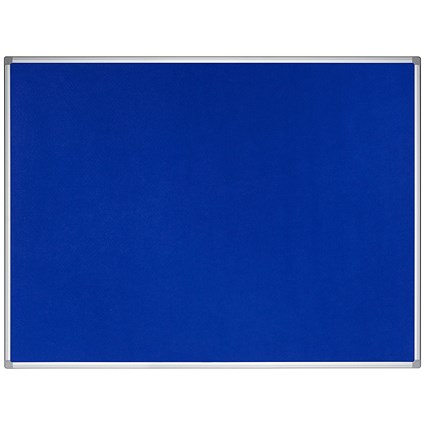 Bi-Office Earth Maya Felt Notice Board, Aluminium Frame, 900x600mm, Blue