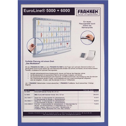 Franken Magnetic Document Holder A4 Blue (Pack of 5)