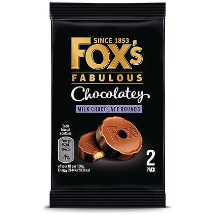 Foxs Chocolatey Rounds Biscuits Twin Pack, 29g, Pack of 48