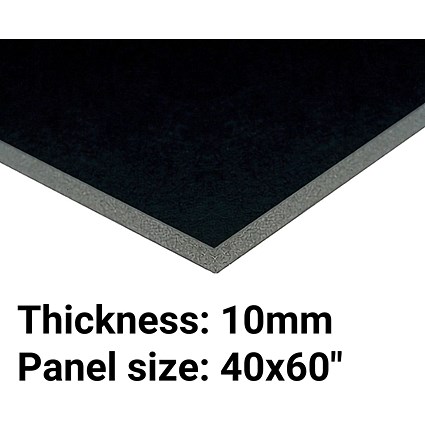Foamboard, 40'' x 60'', Black, 10mm Thick, Box of 13