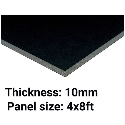 Foamboard, 4ft x 8ft, Black, 10mm Thick, Box of 13
