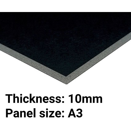 Foamboard, A3, Black, 10mm Thick, Box of 5