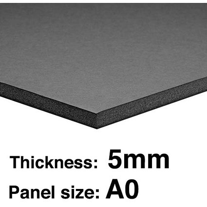Foamboard, A0, Black, 5mm Thick, Box of 10