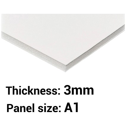 Foamboard, A1, White, 3mm Thick, Box of 15 Foamboard, A1, White, 3mm Thick, Box of 15
