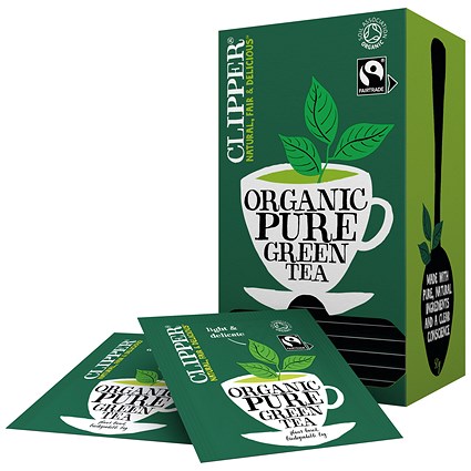 Clipper Fairtrade Organic Green Tea Bags, Pack of 25