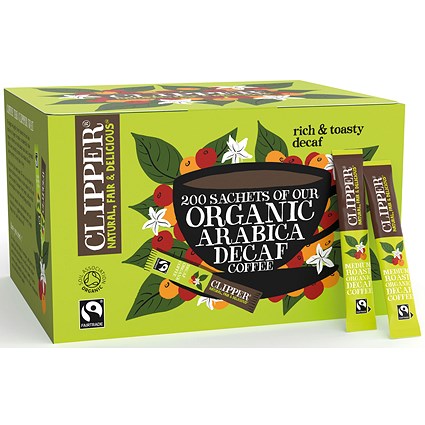 Clipper Organic Fairtrade Decaffeinated Coffee Stick, Pack of 200