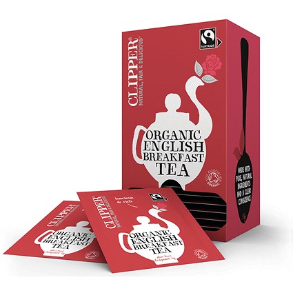 Clipper Fairtrade Organic English Breakfast Tea Bags, Pack of 25
