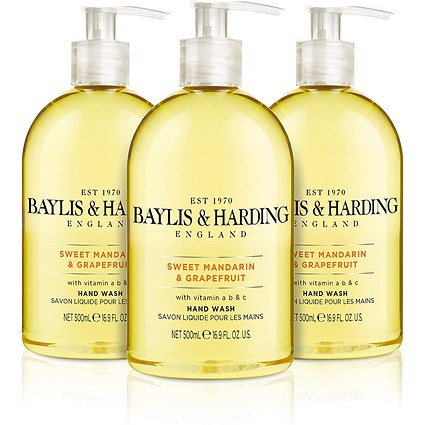 Baylis & Harding Mandarin & Grapefruit Hand Wash 500ml Pack of 3