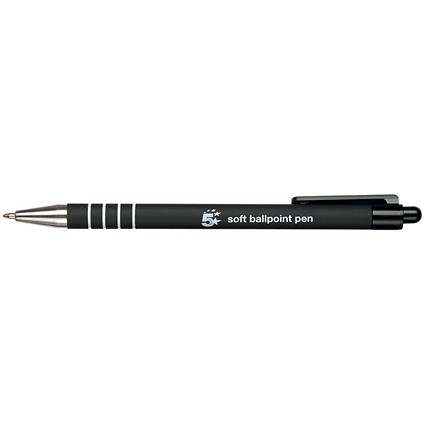 5 Star Ballpoint Pen, Black, Pack of 12
