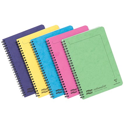 Europa Wirebound Notebook, A5, Ruled & Perforated, 120 Pages, Pastel Assorted, Pack of 10