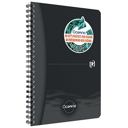 Oxford Oceanis Wirebound Notebook, A5, Ruled, Black