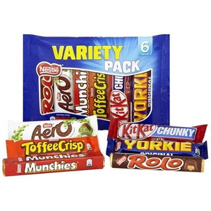 Nestle Variety Pack Chocolate Bars - Pack of 6 Nestle Variety Pack Chocolate Bars - Pack of 6