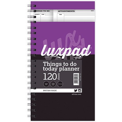 Silvine Luxpad Wirebound Things To Do Pad, Perforated, 280x150mm, 120 Page