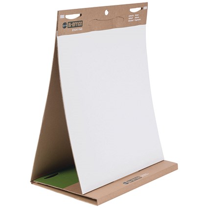 Bi-Office Earth Tabletop Flipchart Pad, Self Stick, 80gsm Paper, 20 Sheets, 500x585mm, Pack of 6