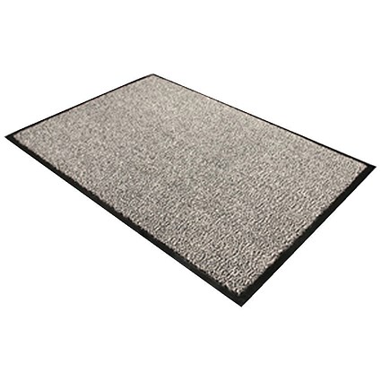 Floortex Door Mat, Dust & Moisture Control, Polypropylene, 600mmx900mm, Grey