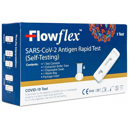 FlowFlex Rapid Lateral Flow Covid-19 Antigen Test, 100 Individual Tests