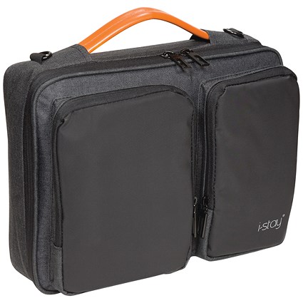 i-stay 13.3 Inch Slim Laptop Case Sleeve with Strap, 335x95x252mm, Black/Grey