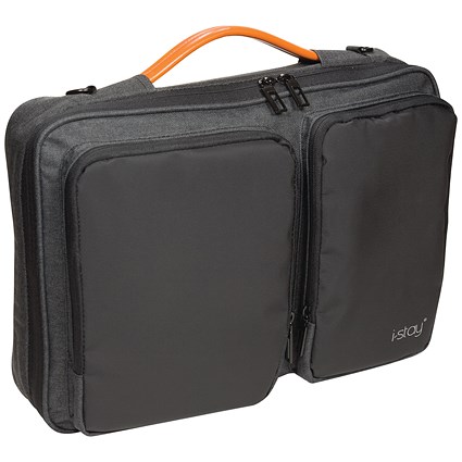 i-stay Slim Laptop Case Sleeve with Strap, For up to 15.6 Inch Laptops, Black/Grey