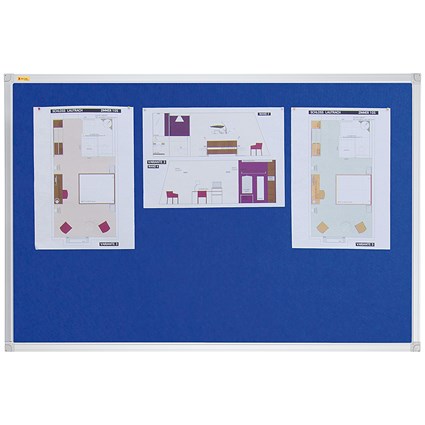 Franken X-traLine Noticeboard, Felt, W600xH450mm, Blue Franken X-traLine Noticeboard, Felt, W600xH450mm, Blue