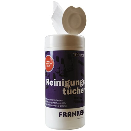 Franken Whiteboard Cleaning Wipes - Tub of 100