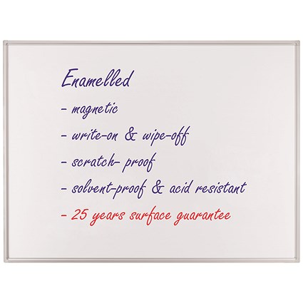 Franken X-traLine Magnetic Whiteboard, Enamelled Surface, W2400xH1200mm