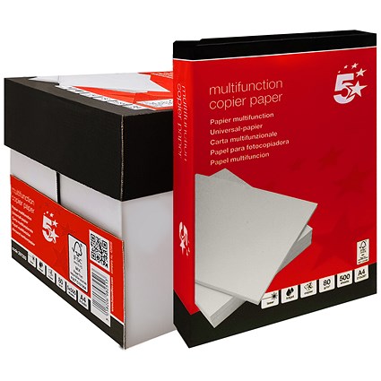 5 Star A4 Multifunction Paper, White, 75gsm, Box (5 x 500 Sheets) 5 Star A4 Multifunction Paper, White, 75gsm, Box (5 x 500 Sheets)