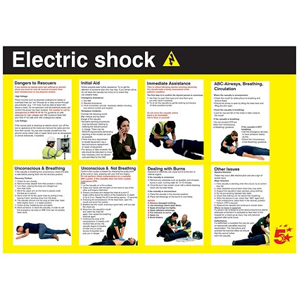 5 Star Electric Shock Sign Laminated Paper A2