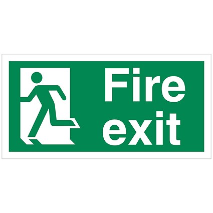 5 Star Fire Exit Running Man Left Sign Vinyl 150x300mm