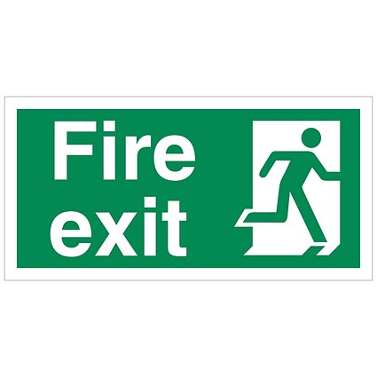 5 Star Fire Exit Running Man Arrow R Sign Vinyl 150x300
